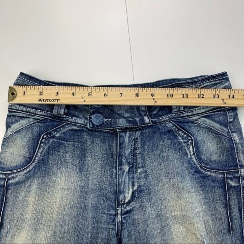 Equilibrium Blue Distressed Shape Enhancing Skinny Jeans Size 7 - Picture 12 of 15